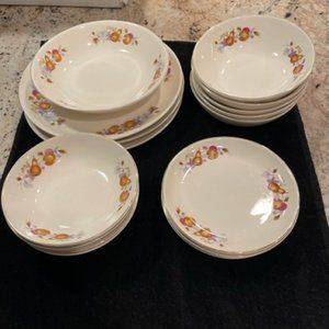 Vintage Fine China Royal Taunton Autumn Fruit Dinnerware 1950- set of 17 pieces